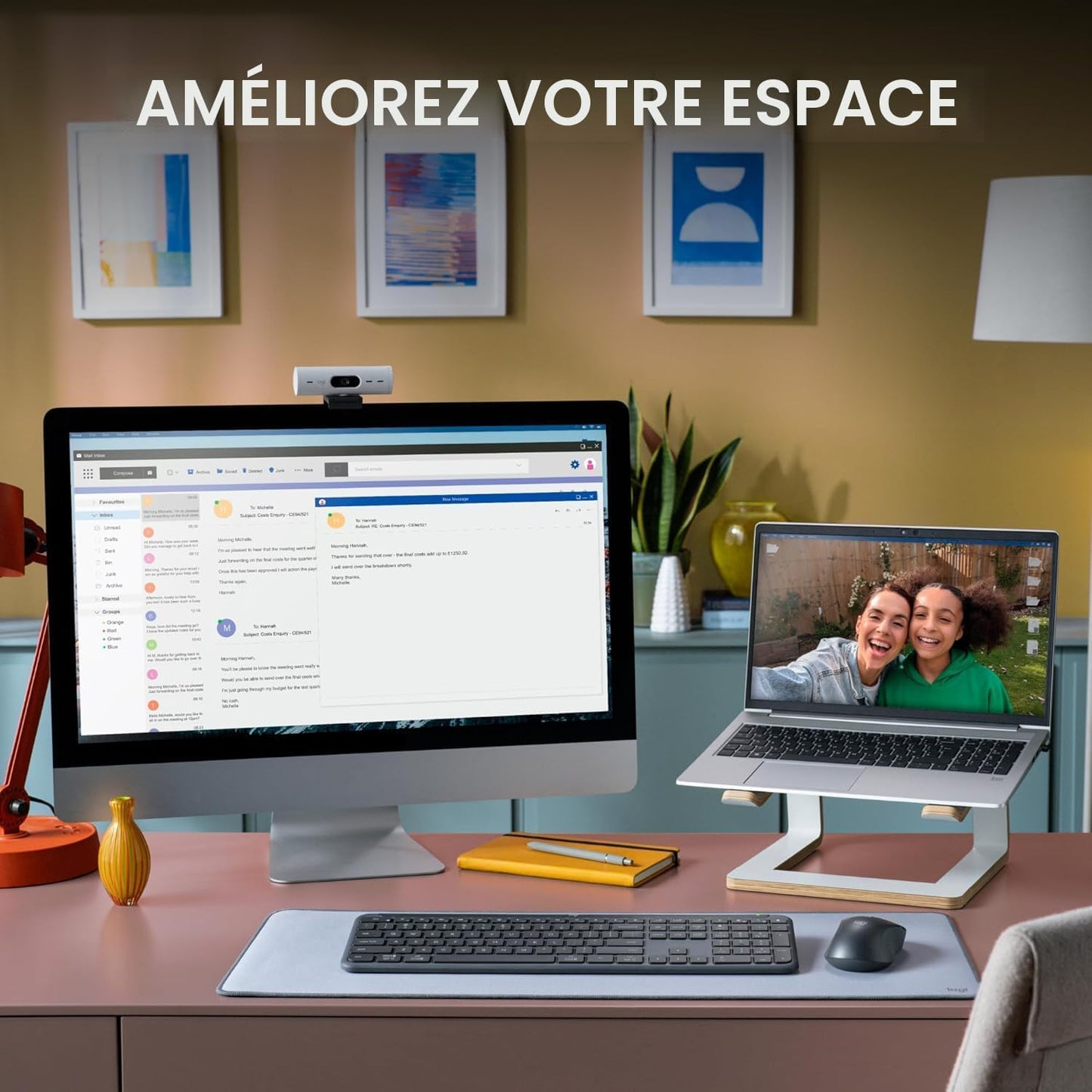 Logitech Signature Slim K950, clavier sans fil avec design élégant, changement de frappe entre les appareils, frappe silencieuse, Bluetooth, multi-OS, Windows, Mac, Chrome - Graphite