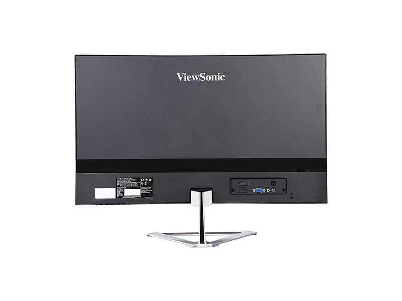 ViewSonic Moniteur IPS ultra-fin Full HD de 27 pouces, 1920 x 1080, entrées HDMI, DisplayPort et VGA, haut-parleurs doubles intégrés.