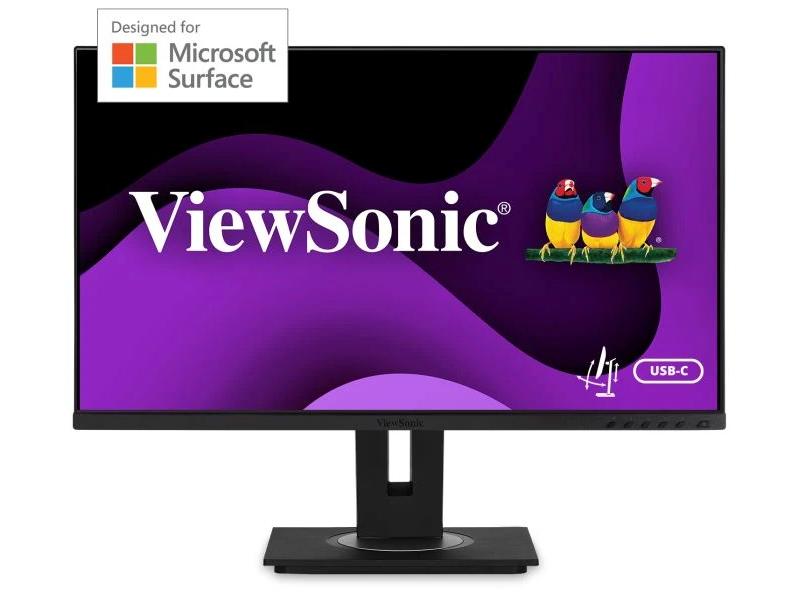 ViewSonic Moniteur Surface ergonomique IPS de 27 pouces avec USB-C, résolution 1920 x 1080.