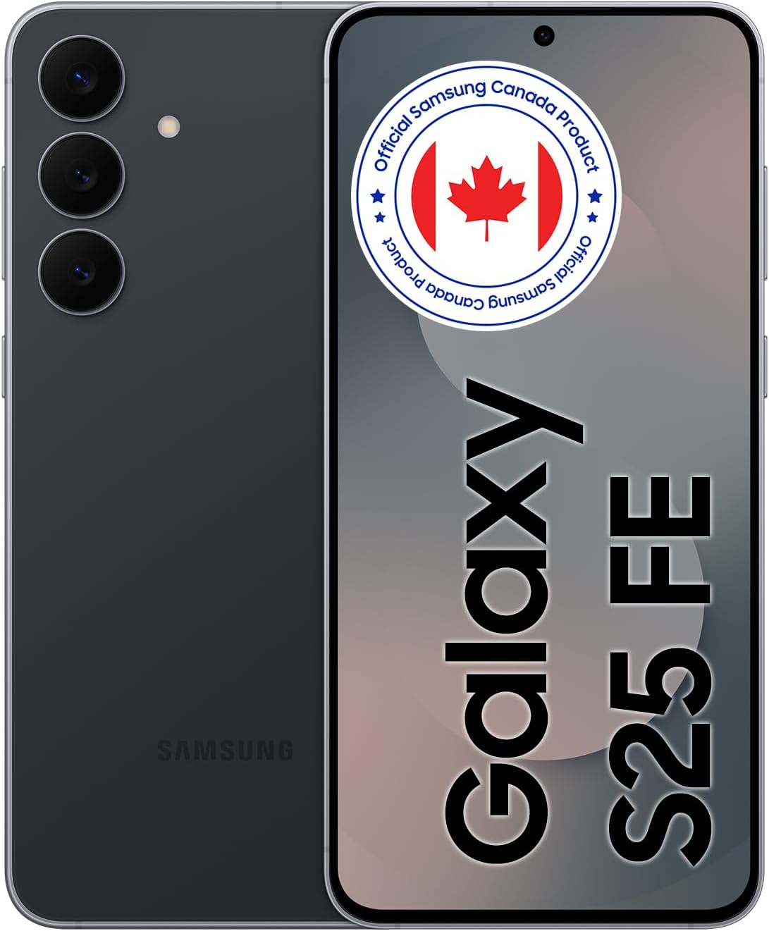Samsung Galaxy S25 FE (Version canadienne et garantie) - Noir Jet, 128 Go, Galaxy AI, Écran AMOLED 2X de 6,7 pouces, 50MP