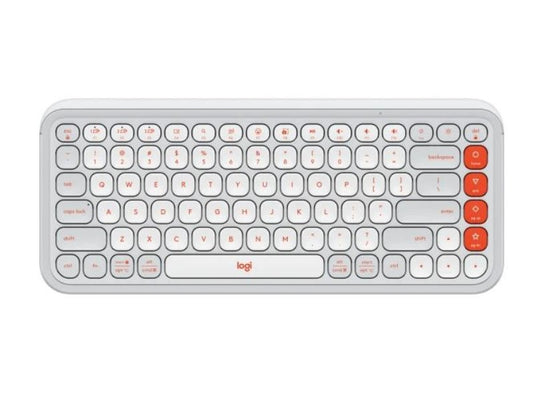 CLAVIER LOGITECH POP ICON KEYS BLANC CASSÉ-ORANGE
