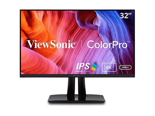 Moniteur professionnel de design graphique 4K UHD 32 POUCES avec USB-C (60W), résolution 3840 x 2160, validé Pantone.