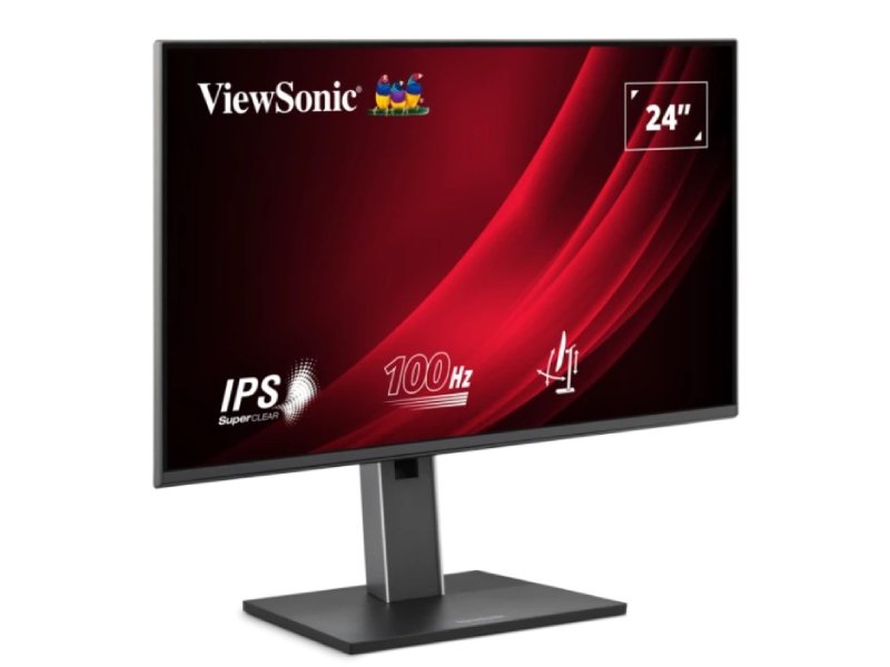 ViewSonic Moniteur ergonomique 24PO 1080p 100Hz avec HDMI, DisplayPort et concentrateur USB.