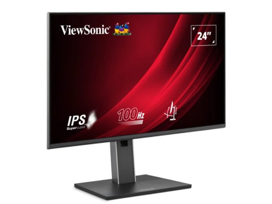 ViewSonic Moniteur ergonomique 24PO 1080p 100Hz avec HDMI, DisplayPort et concentrateur USB.