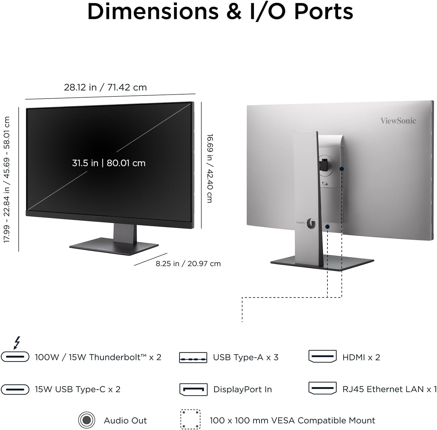 ViewSonic VP3276T-4K moniteur 32 po 4K UHD