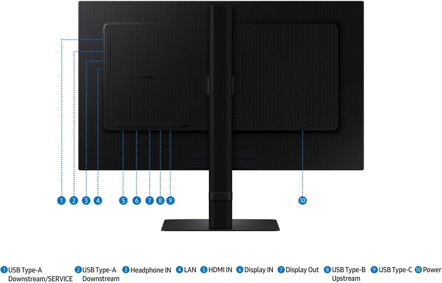Samsung ViewFinity LS24D606UANXZA Moniteur professionnel QHD de 24 po avec taux de rafraîchissement de 100 Hz, HDR 10, design ergonomique, prise en charge USB-C, LAN et Daisy Chain