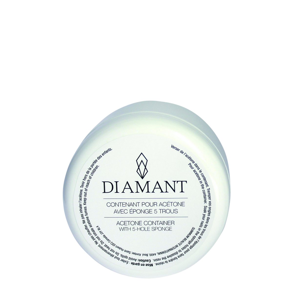 Contenant pour Acétone 8 oz. + Éponge 5 Trous