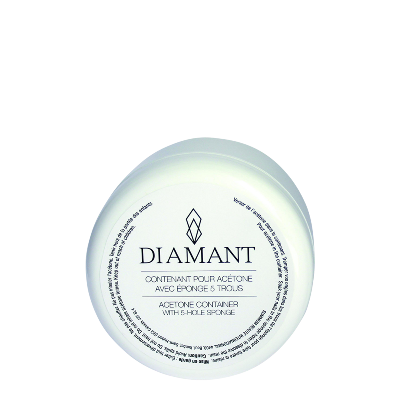 Contenant pour Acétone 8 oz. + Éponge 5 Trous