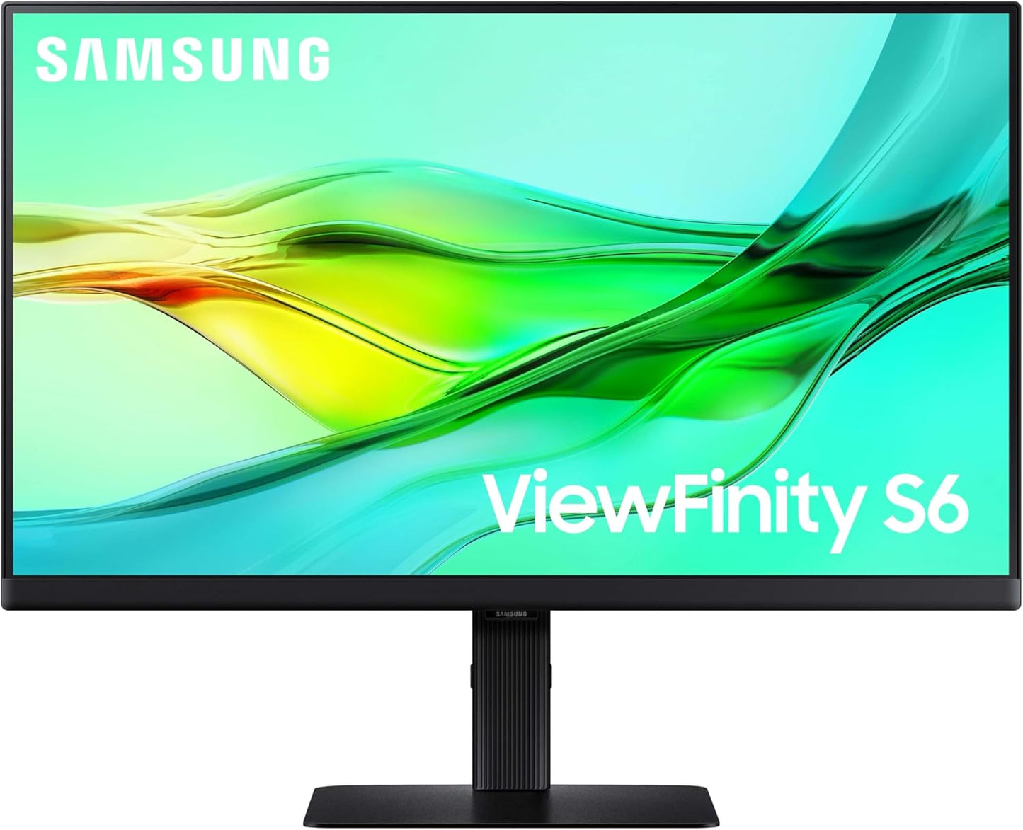 Samsung ViewFinity LS24D606UANXZA Moniteur professionnel QHD de 24 po avec taux de rafraîchissement de 100 Hz, HDR 10, design ergonomique, prise en charge USB-C, LAN et Daisy Chain