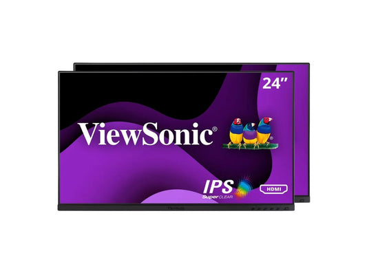 DEUX Moniteur IPS 1080P VIEWSONIC 24 PO (SANS SOCLE) AVEC HDMI, DP ET VGA.