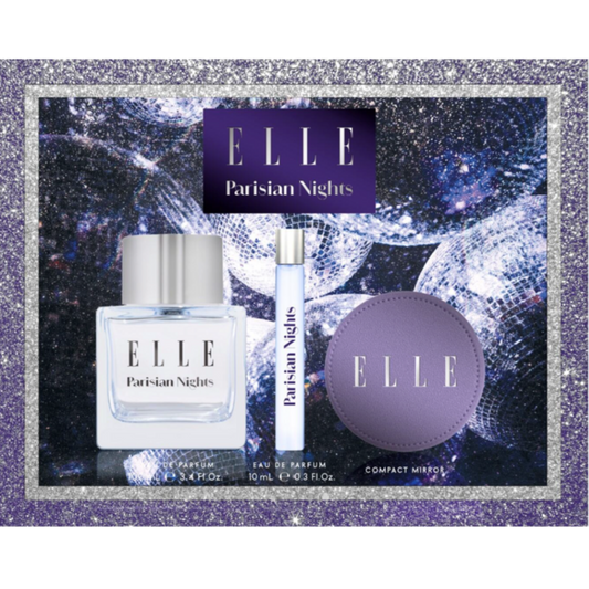 Coffret ELLE Parisian Nights Eau de parfum + roll-on + miroir