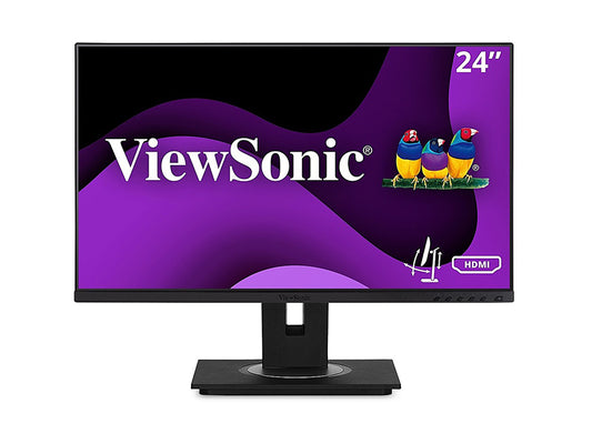MONITEUR IPS VIEWSONIC 24 POUCES ERGONOMIQUE À INCLINAISON DE 40 DEGRÉS 1080P AVEC HDMI, DP, VGA.