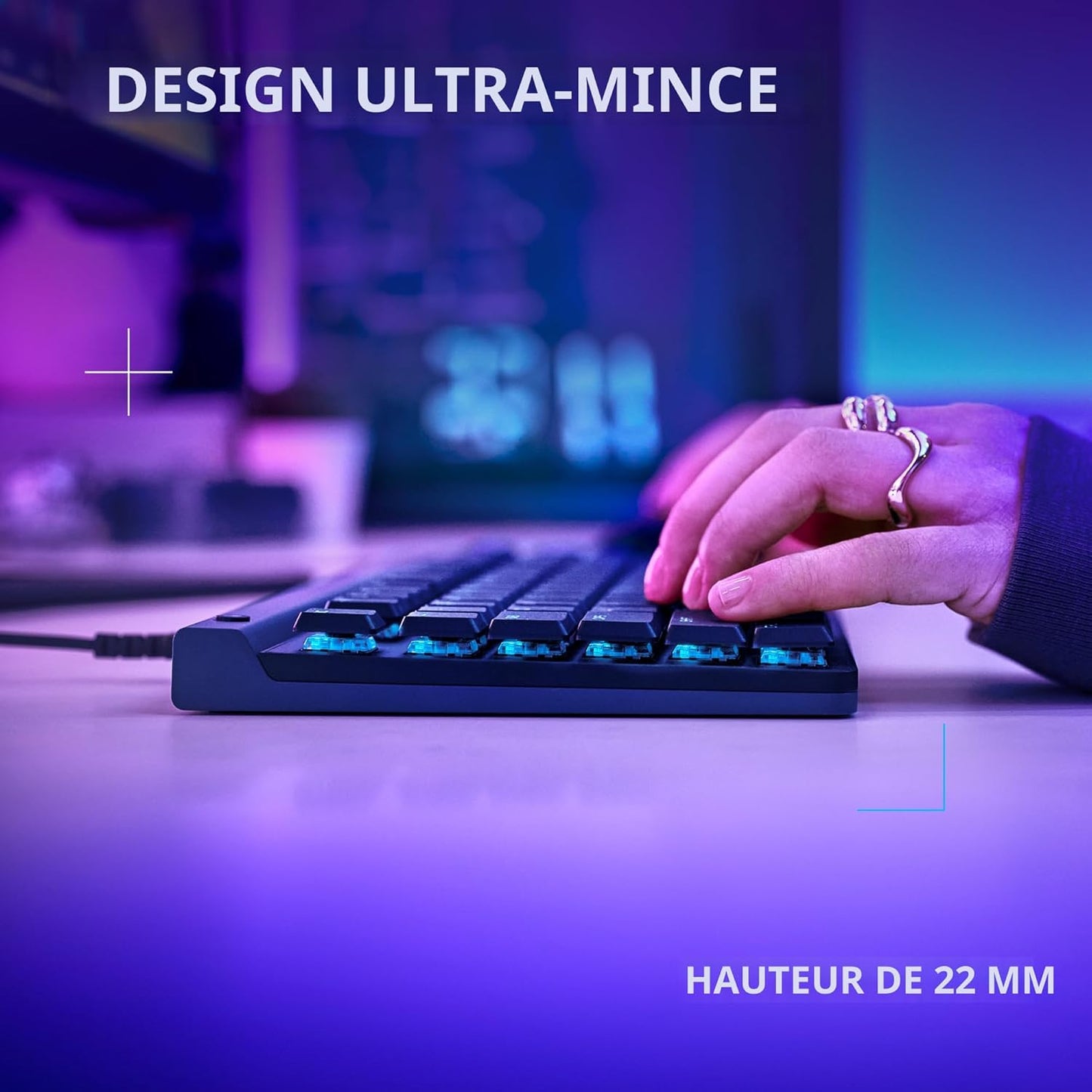 Logitech Gaming 515 TKL Clavier de jeu filaire à profil bas, RVB entièrement personnalisable, touches PBT à double tir, commutateurs tactiles/marron – Noir