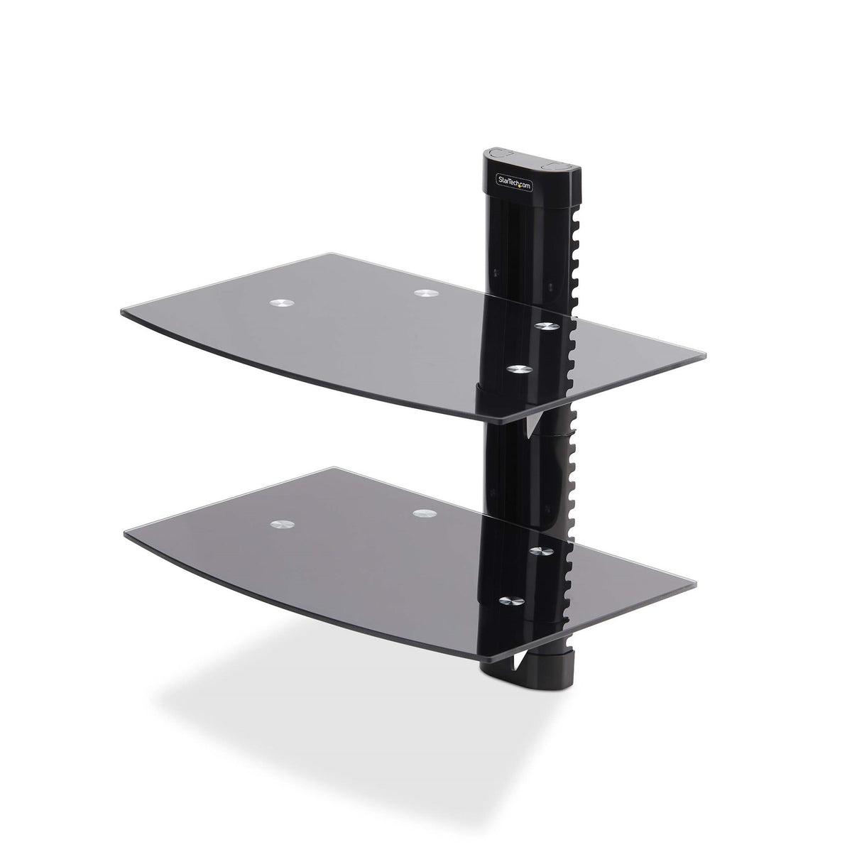 Étagère audiovisuelle murale double StarTech.com – Hauteur réglable, verre trempé