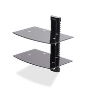Étagère audiovisuelle murale double StarTech.com – Hauteur réglable, verre trempé