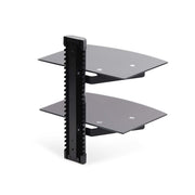 Étagère audiovisuelle murale double StarTech.com – Hauteur réglable, verre trempé