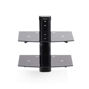 Étagère audiovisuelle murale double StarTech.com – Hauteur réglable, verre trempé