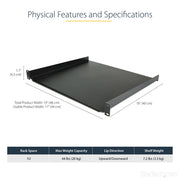 Étagère pour rack StarTech.com CABSHELF116 1U – 20 kg