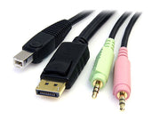 Câble StarTech.com DP4N1USB6 DisplayPort, USB A, 2 x 3,5 mm vers DisplayPort, USB B, 2 x 3,5 mm – 1,829 m