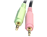 Câble StarTech.com DP4N1USB6 DisplayPort, USB A, 2 x 3,5 mm vers DisplayPort, USB B, 2 x 3,5 mm – 1,829 m