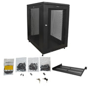 StarTech.com Armoire Rack Serveur 18U à 4 Montants, Armoire Verrouillable 19 po pour Ordinateur/AV/Équipement IT, Rack Réseau pour Bureau/Domicile avec Roulettes et Rails de Montage Ajustables