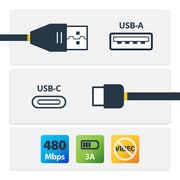 Câble StarTech.com USB2AC2M USB A vers USB C – 2 m, USB 2.0