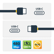 Câble StarTech.com USB2C5C2M USB C vers USB C – 2 m, USB 2.0